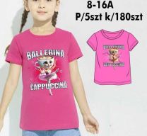 Bluzki dziewczęce na krótki rękaw (8-16LAT/10szt)