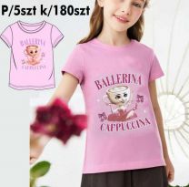 Bluzki dziewczęce na krótki rękaw (4-12LAT/10szt)