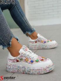 buty sportowe wiązane damskie (36-41/12P)