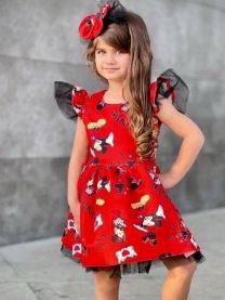 Sukienka dziewczęca krótki rękaw (3-10LAT/5szt)