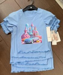 Bluzka dziewczęca krótki rękaw (4-14lat/6szt)