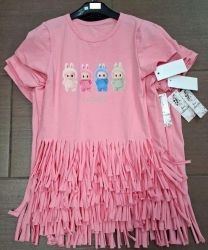 Bluzka dziewczęca krótki rękaw (4-14lat/6szt)