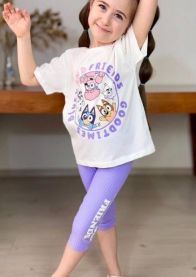 Komplet dziewczęce krótki rękaw (3-10LAT/6kompletów)