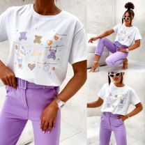 Bluzka damska na krótki rękaw-Włochy (uniwersalny/6szt)