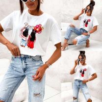 Bluzka damska na krótki rękaw-Włochy (uniwersalny/6szt)