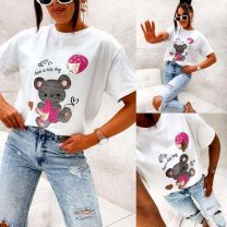 Bluzka damska na krótki rękaw-Włochy (uniwersalny/6szt)