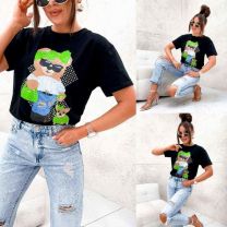 Bluzka damska na krótki rękaw-Włochy (uniwersalny/6szt)