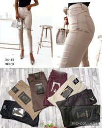 Spodnie ekoskóra damskie (34-42/10szt)