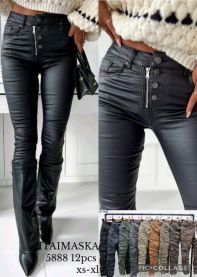 Spodnie ekoskóra damskie (XS-XL/12szt)