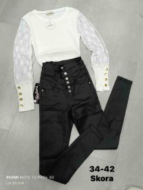 Spodnie ekoskóra damskie (34-42/10szt)