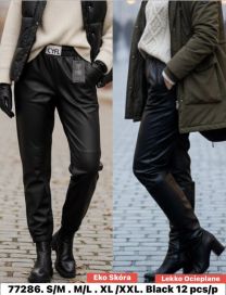 Spodnie ekoskóra damskie (S-2XL/12szt)