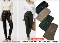 Spodnie ekoskóra damskie (S-2XL/12szt)