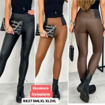 Spodnie ekoskóra damskie (S-2XL/12szt)