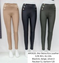 Spodnie ekoskóra damskie (S-2XL/12szt)
