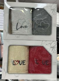 Komplet ręczników-Walentynki  (50X100+50X100cm//6kpl)