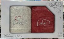 Komplet ręczników-Walentynki  (70X140+70X140cm//6kpl)
