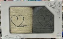 Komplet ręczników-Walentynki  (70X140+70X140cm//6kpl)