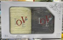 Komplet ręczników-Walentynki  (70X140+70X140cm//6kpl)