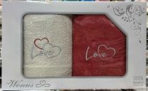 Komplet ręczników-Walentynki  (70X140+70X140cm//6kpl)