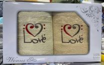 Komplet ręczników-Walentynki  (70X140+70X140cm//6kpl)