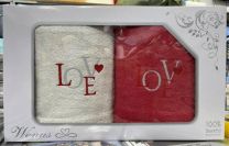 Komplet ręczników-Walentynki  (70X140+70X140cm//6kpl)