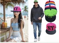 Czapki damskie z daszkiem (uniwersalny/12szt)