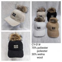 Czapki damskie z daszkiem (uniwersalny/12szt)