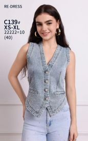 Kamizelka jeansowa damska (XS-XL/10szt)