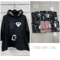 Bluzy z kapturem damskie (S-XL/4szt)