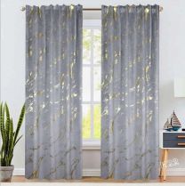 Zasłona welurowa  ze złotym wzorem taśma WAVE-2szt (145X250cm/6szt)