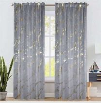 Zasłona welurowa  ze złotym wzorem taśma WAVE-2szt (145X250cm/6szt)