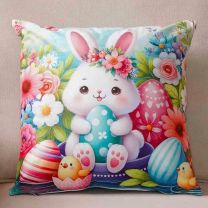 Wielkanocna poszewka dwustronna len drukowana welurowa (40x40cm/12szt)