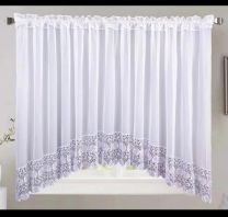 Firanki gotowe gładki i gip pióra (150X400cm/6szt)