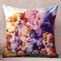 Wielkanocna poszewka dwustronna len drukowana welurowa (40x40cm/12szt)