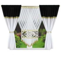 Piękny komplet zasłon z ozdobnymi panelami-Zasłona 145x160cm x 2 sztuki-talerza 120x130cm x 1 panel