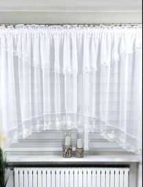 Firanki gotowe gładki i gip pióra (150X400cm/6szt)