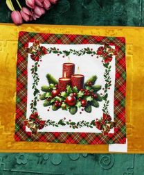 Świąteczna poszewka len drukowana welurowa (40x40cm/12szt)