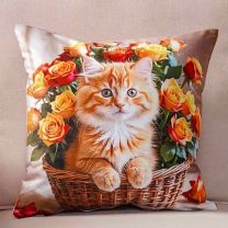 Wielkanocna poszewka dwustronna len drukowana welurowa (40x40cm/12szt)