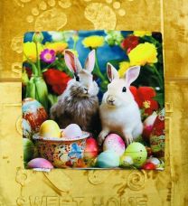 Wielkanocna poszewka len drukowana welurowa (40x40cm/12szt)