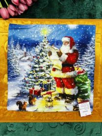 Świąteczna poszewka len drukowana welurowa (40x40cm/12szt)