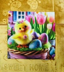 Wielkanocna poszewka len drukowana welurowa (40x40cm/12szt)