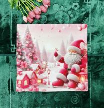 Świąteczna poszewka len drukowana welurowa (40x40cm/12szt)