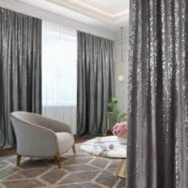 Zasłona welurowa  ze złotym wzorem taśma WAVE-2szt (145X250cm/6szt)