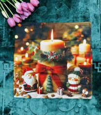 Świąteczna poszewka len drukowana welurowa (40x40cm/12szt)