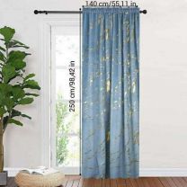 Zasłona welurowa  ze złotym wzorem taśma WAVE-2szt (145X250cm/6szt)