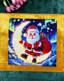 Świąteczna poszewka len drukowana welurowa (40x40cm/12szt)