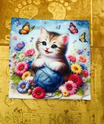 Wielkanocna poszewka len drukowana welurowa (40x40cm/12szt)