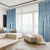 Zasłona welurowa  ze złotym wzorem taśma WAVE-2szt (145X250cm/6szt)