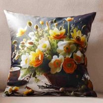 Wielkanocna poszewka dwustronna len drukowana welurowa (40x40cm/12szt)