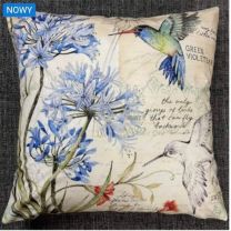 Wielkanocna poszewka dwustronna len drukowana welurowa (40x40cm/12szt)